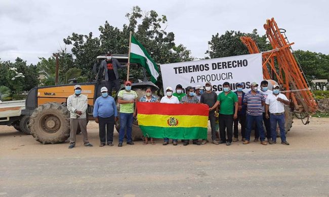 Productores de soya en Santa Cruz protestaron por bandas de precios a la harina