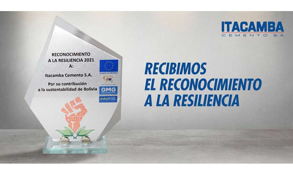 Itacamba Cemento SA recibió el Reconocimiento a la Resiliencia 2021