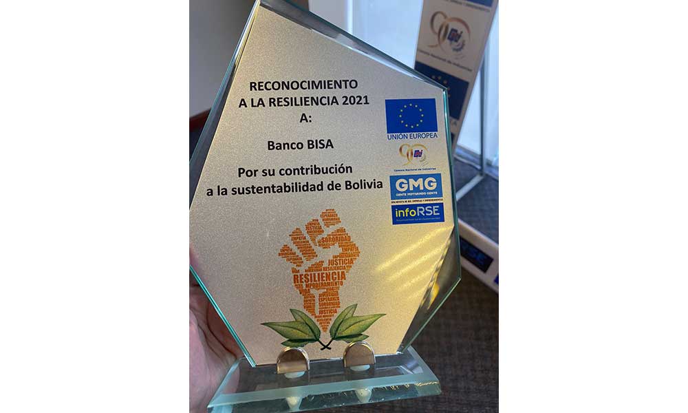 Banco BISA, premiado por su resiliencia durante la pandemia.