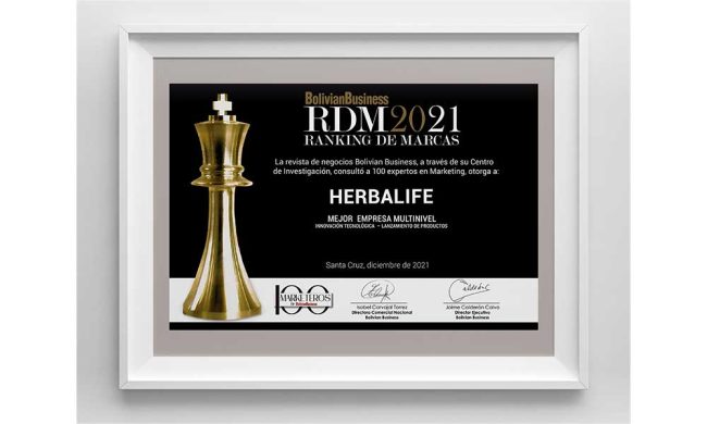 Herbalife Nutrition es reconocida como la mejor empresa multinivel de Bolivia Herbalife Nutrition es reconocida como la mejor empresa multinivel de Bolivia