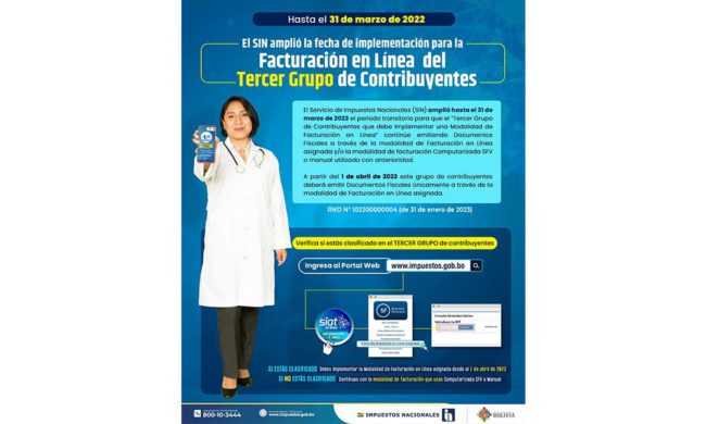 El SIN amplió periodo transitorio para implementar Facturación en Línea