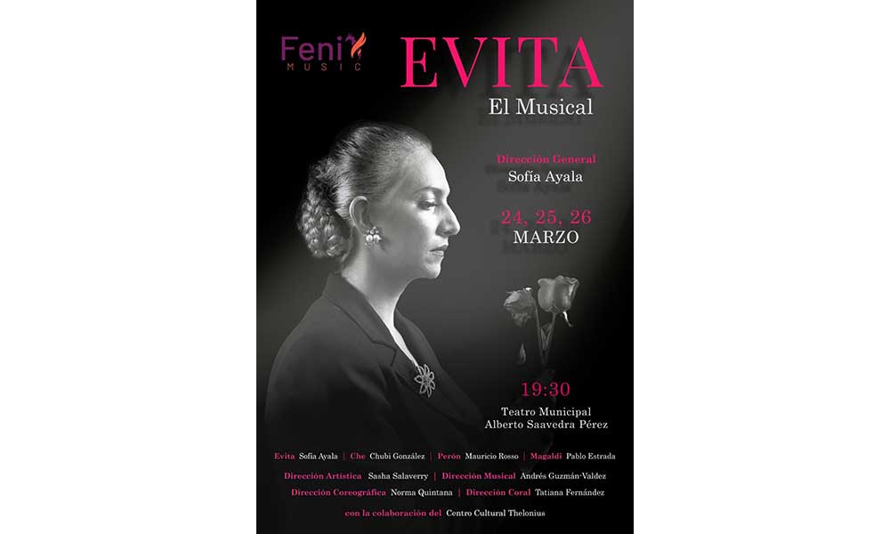 La vida de Evita se verá en las tablas del Teatro Municipal