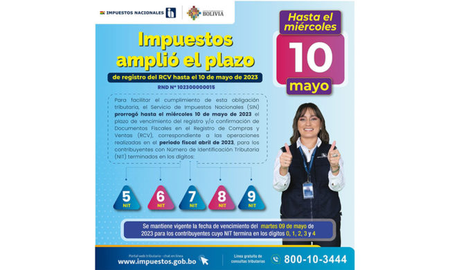 Impuestos Nacionales amplió el plazo de registro del RCV hasta el 10 de mayo de 2023 Impuestos Nacionales amplió el plazo de registro del RCV hasta el 10 de mayo de 2023