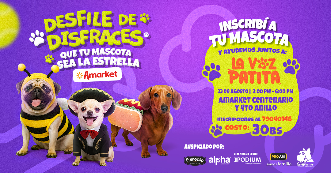Feria de adopción y desfile de mascotas llega a Amarket este 23 de agosto