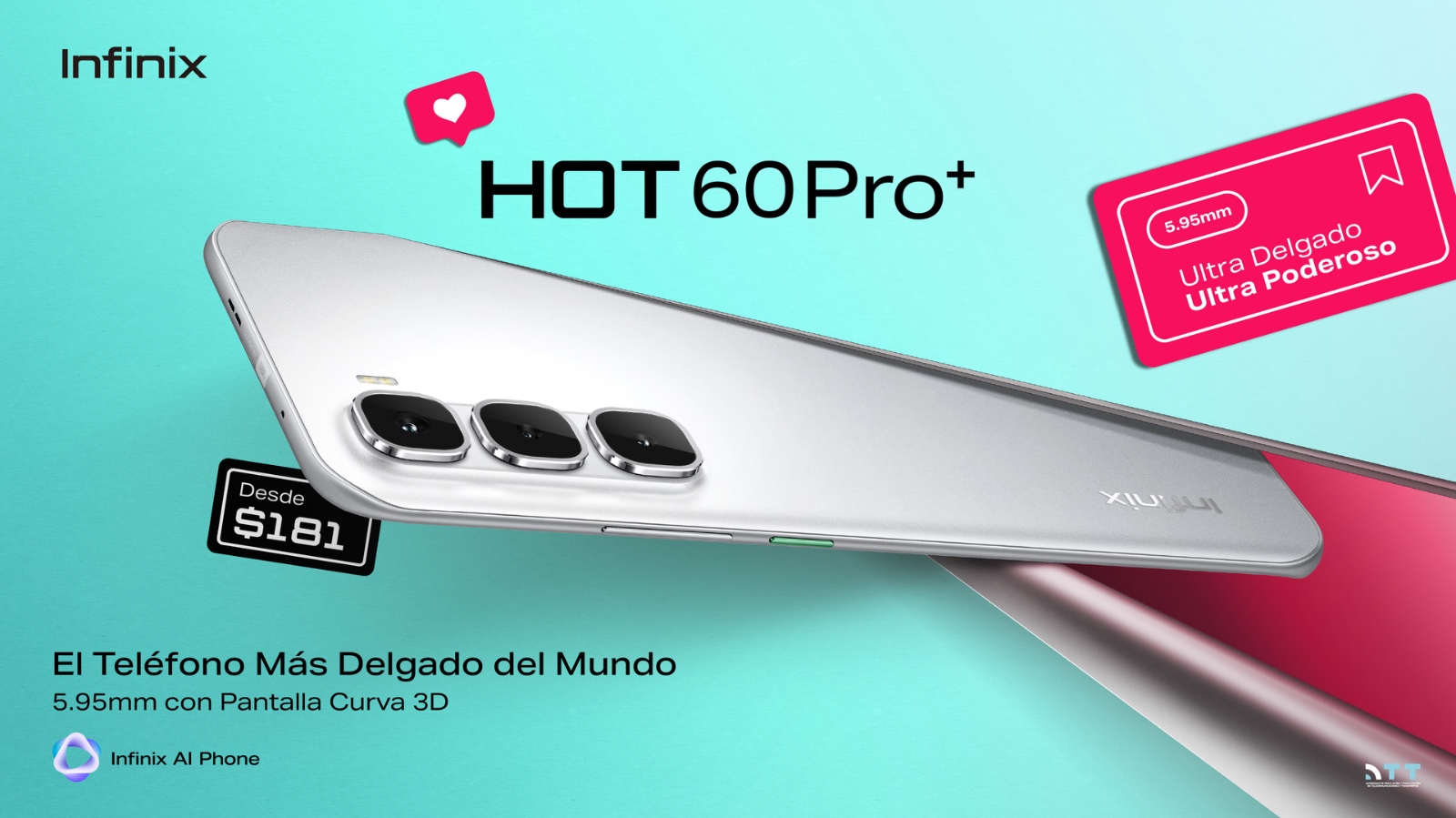 El nuevo HOT 60 PRO + de INFINIX ya está disponible en Bolivia, el teléfono curvo más delgado del mundo con Inteligencia Artificial incorporada a un precio accesible.