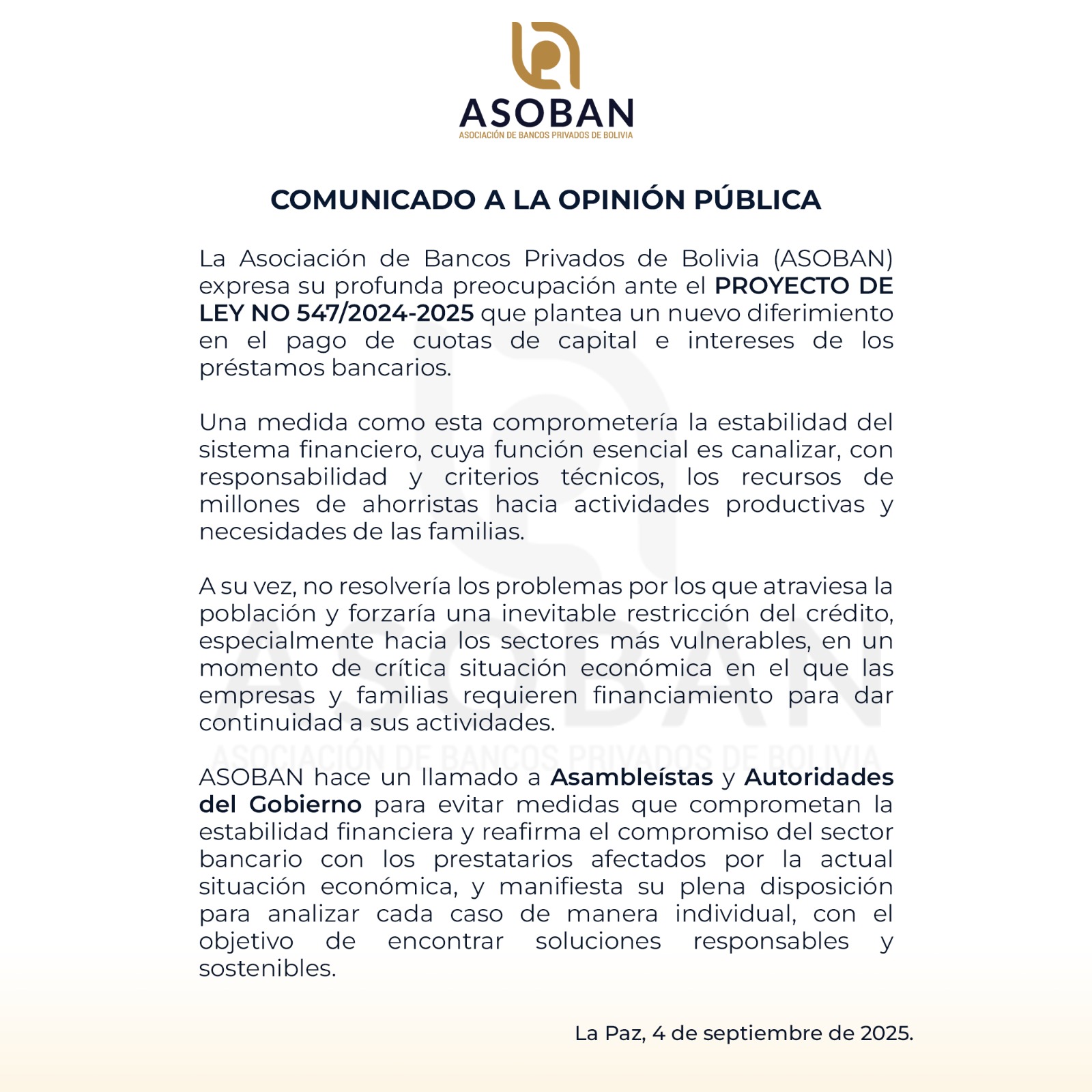 COMUNICADO A LA OPINIÓN PÚBLICA COMUNICADO A LA OPINIÓN PÚBLICA