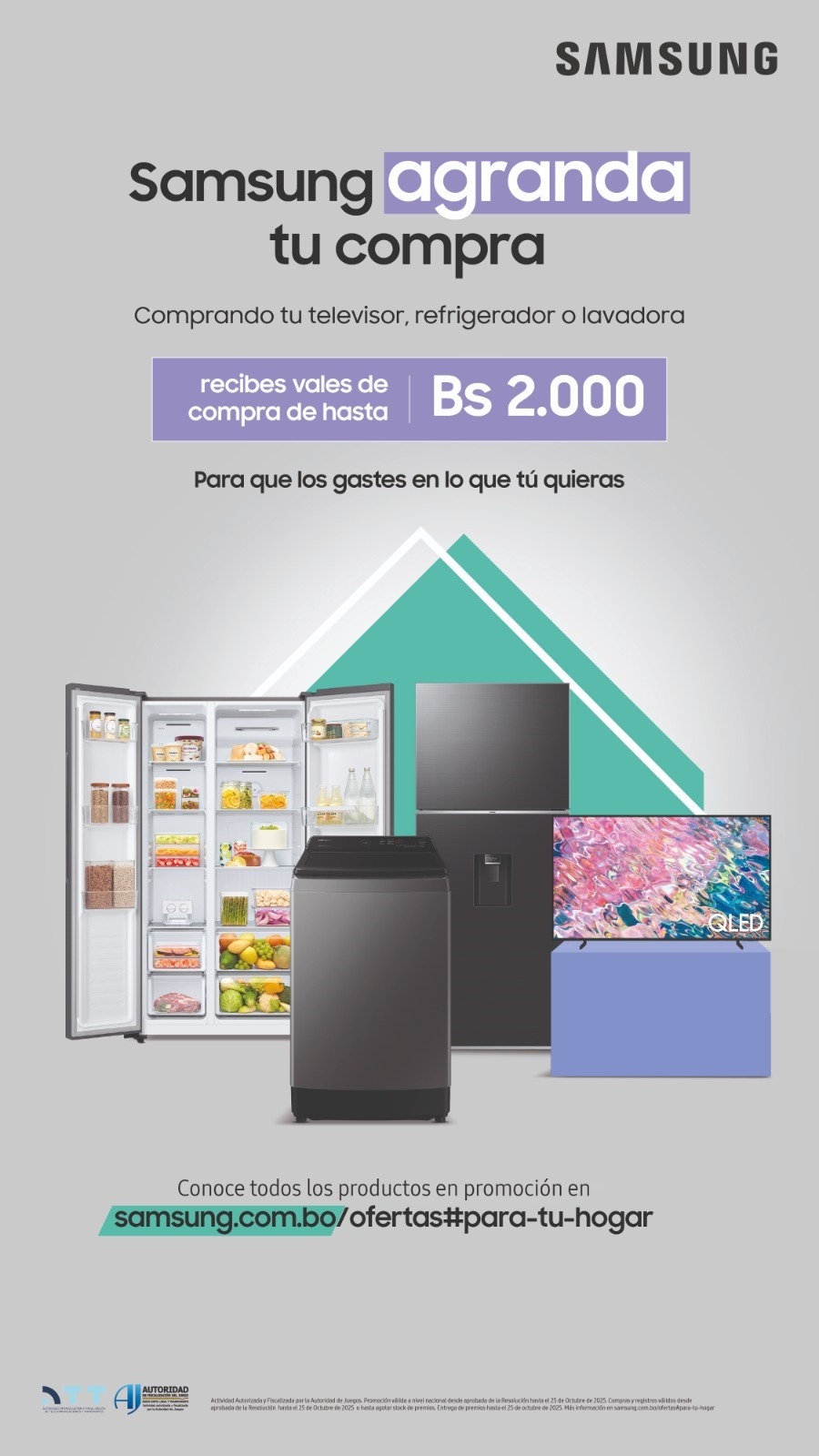 “Samsung agranda tu compra” con vales de hasta Bs 2.000 en productos seleccionados para el hogar   
