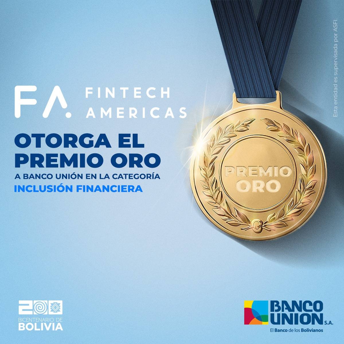 Banco Unión S.A. recibe el premio ORO en Fintech Americas 2026