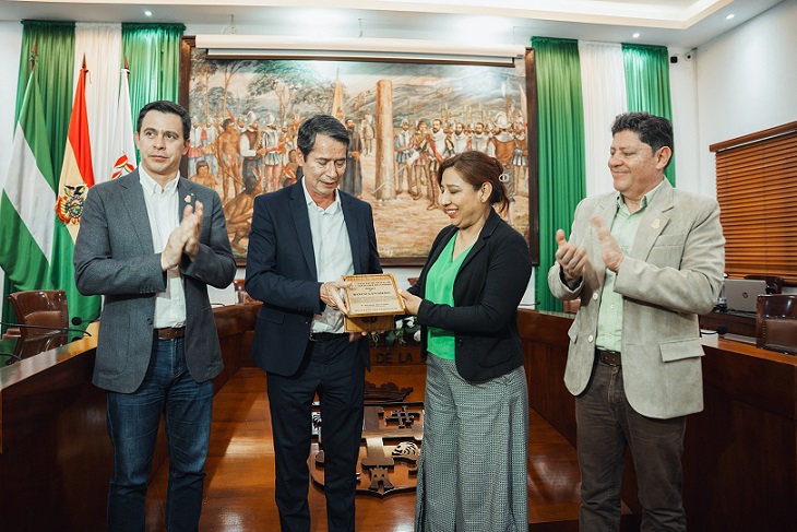 Banco Ganadero es reconocido por el Concejo Municipal de Santa Cruz por su aporte a la preservación del Centro Histórico