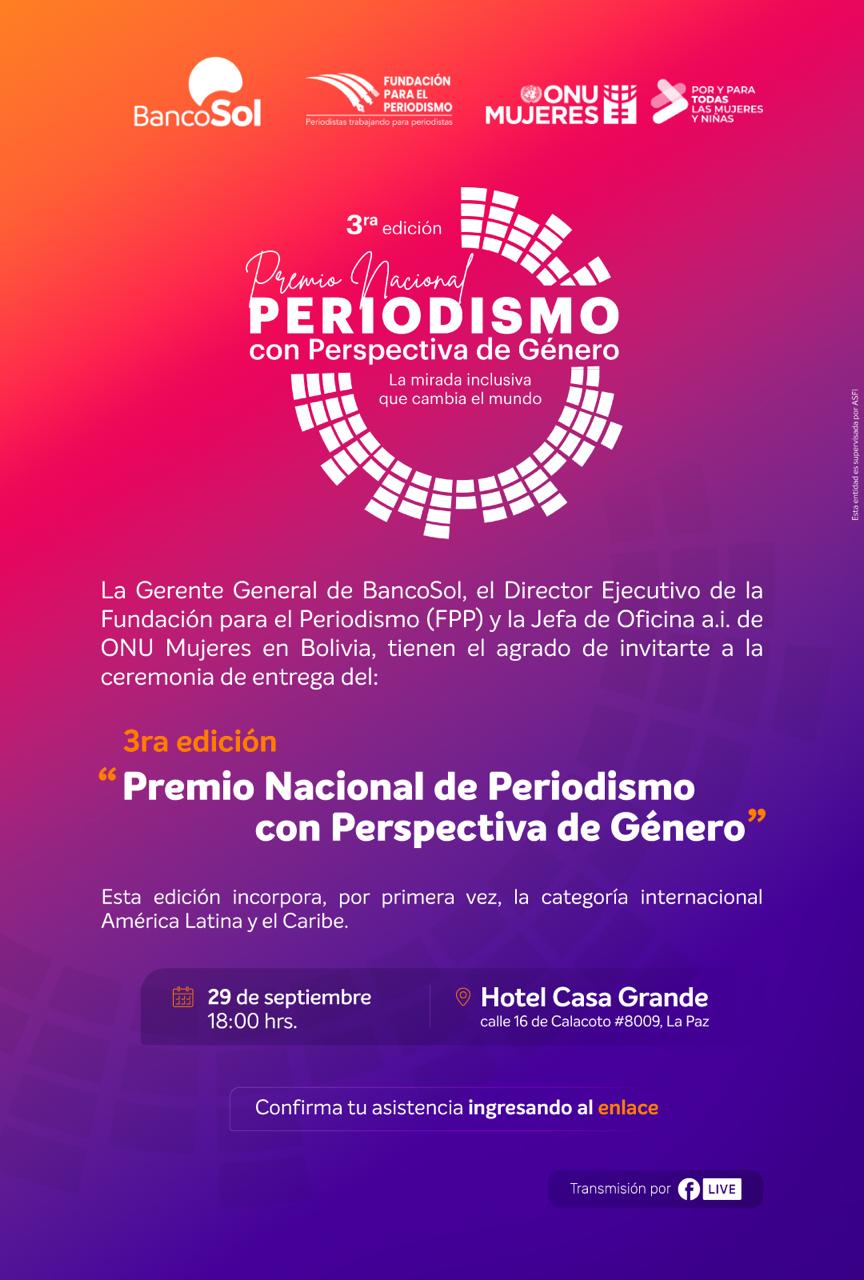 Premio Nacional de Periodismo con Perspectiva de Género amplía su alcance a América Latina y reconoce 13 trabajos periodísticos Premio Nacional de Periodismo con Perspectiva de Género amplía su alcance a América Latina y reconoce 13 trabajos periodísticos